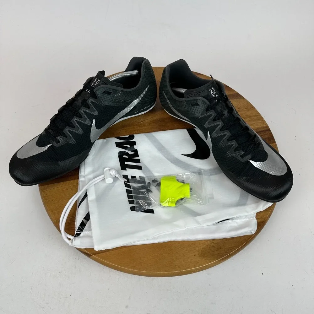 New NWOB Mens‎ Nike Zoom Rival Sprint Black Spiked Track Running Shoes Size 14